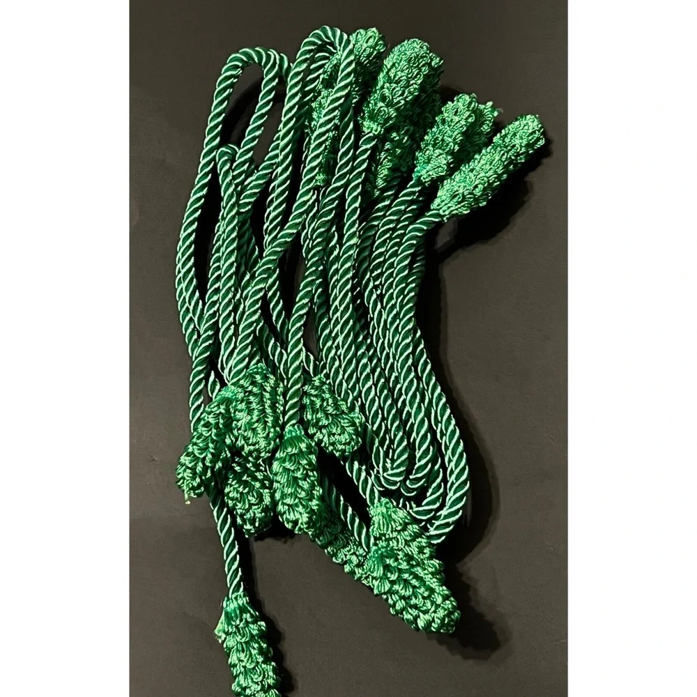 Green Decorative Banister Ties Corded Package Toppers